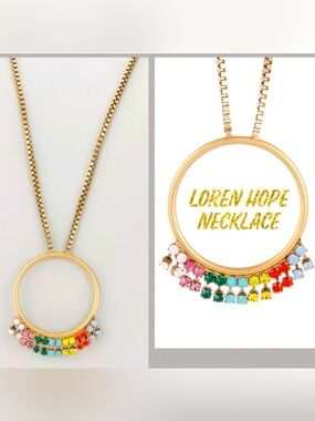 Loren Hope -Emma Pendant Lobster Clasp Colorful Crystals Necklace NWT